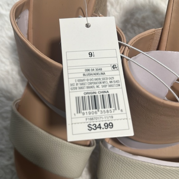 NWT a new day Blush Adelina Wedge Sandals - Picture 4 of 8